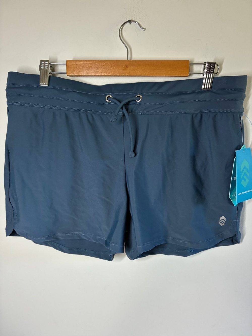 Free Country Slate Blue Athletic Drawstring Shorts